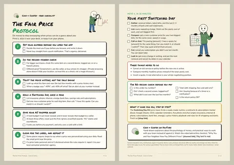 Preview of the Fair Price Protocol checklist